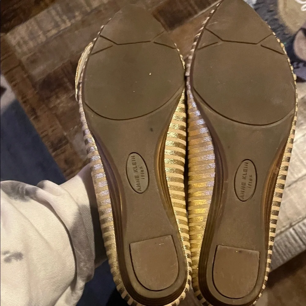 Anne Klein Metallic Striped Flats - Picture 6 of 6